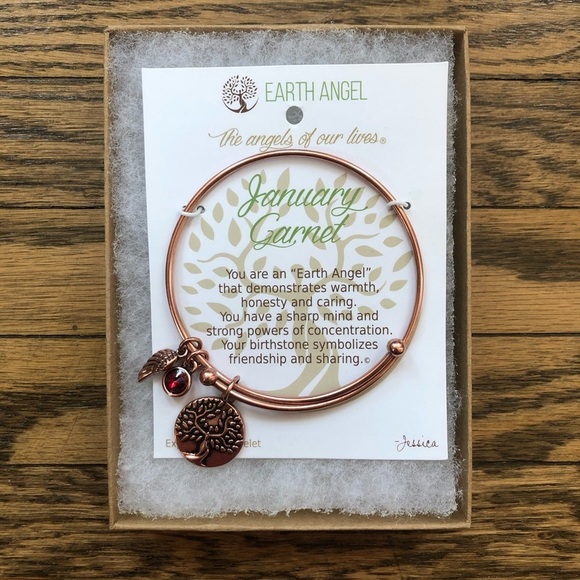 NEW January Garnet Earth Angel Adjustable Bracelet - Picture 2 of 4